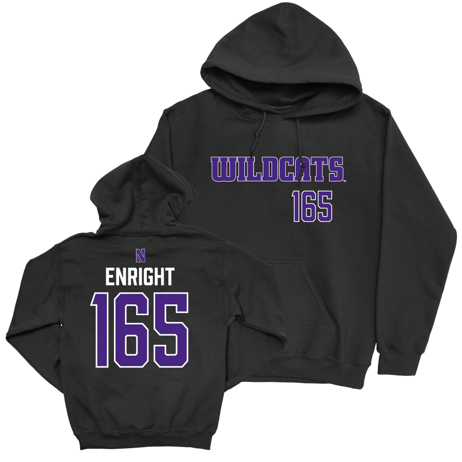 Northwestern Wrestling Black Club Hoodie  - Eddie Enright